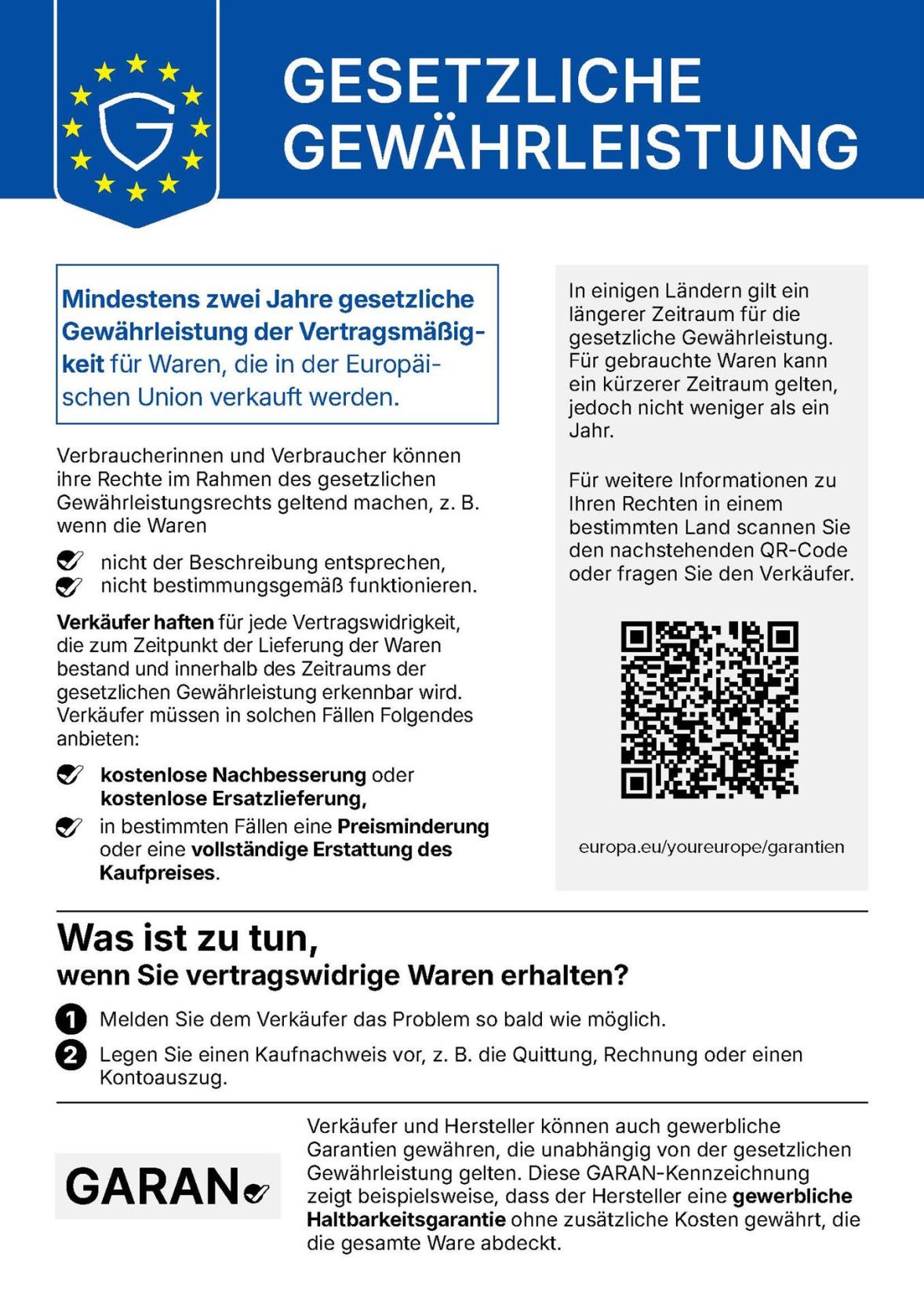 Gesetzliche Gewährleistung